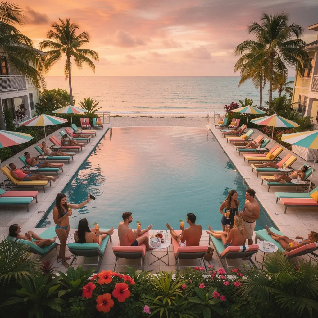 Роскошный курорт с бассейном и видом на океан, приглашает на расслабляющий отпуск.