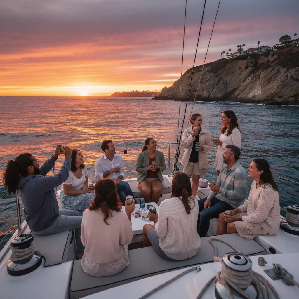 Тропический пляж с белым песком и пальмами на фоне голубого океана.