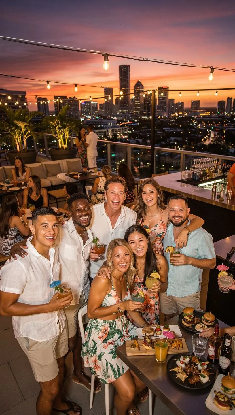 Роскошный курорт с виллами на берегу океана и пальмами, создающими атмосферу уединения.